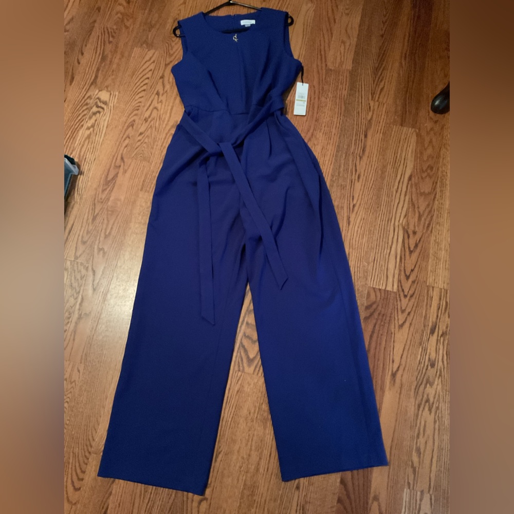 NWT Calvin Klein Cobalt Blue Jumpsuit Size 14